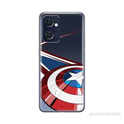 ERT GROUP mobiltelefonfodral för Oppo RENO 7 5G originalt och officiellt licensierat Marvel mönster Captain America 008 optimalt anpassad till formen på mobiltelefonen, gedeeltelijk transparant 5905511308391