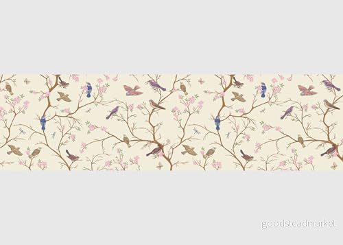 Fåglar självhäftande kant, kök, vardagsrum, väggklistermärken, flerfärgad, av AG design 500 x 13,8 cm AWB 8414 8595577984140