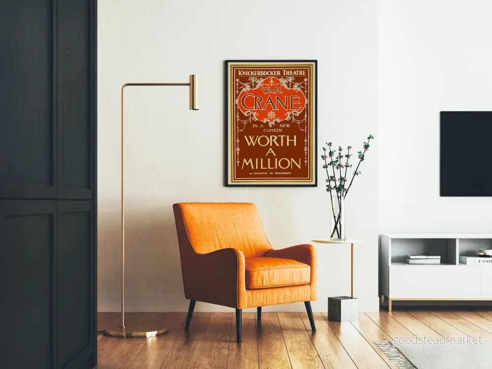 Vintageposter för teatern Worth A Million av Wm.H. Crane - Bild 2