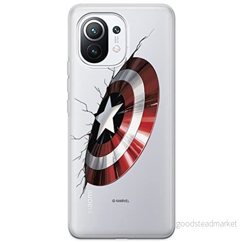 ERT GROUP mobiltelefonfodral för Xiaomi 11 originalt och officiellt licensierat Marvel mönster Captain America 023 optimalt anpassad till formen på mobiltelefonen, gedeeltelijk transparant 5903537098142