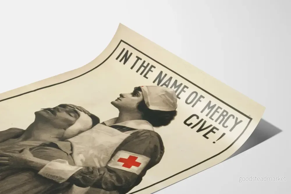 Vintageposter In the Name of Mercy Give - Poster Röda Korset Medicin - Bild 3