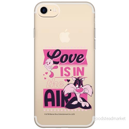 ERT GROUP mobiltelefonfodral för Iphone 7/8/ SE 2/ 3 originalt och officiellt licensierat Looney Tunes mönster Sylvester & Tweety 007, gedeeltelijk transparant 5905795123529