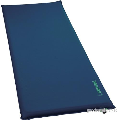 Therm a Rest Basecamp självuppblåsande skum camping sovdyna, vinglåsventil, vuxen, normal 50 x 183 cm, Poseidon blå 40818132814