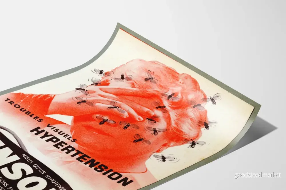 Vintageposter för medicinsk reklam Tensol mot hypertoni - Bild 3