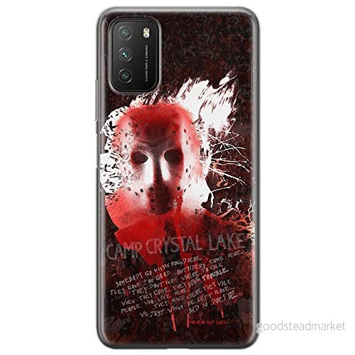 ERT GROUP mobiltelefonfodral för Xiaomi REDMI 9T/ POCO M3 originalt och officiellt licensierat Horror mönster Friday the 13th 016 anpassad till formen på mobiltelefonen, fodral tillverkad av TPU plast 5905511118204