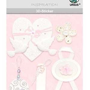 3D klistermärke bröllop, bestående av flera nivåer, högklassiga material, självhäftande, för dekoration gratulationskort, scrapbooking och andra pysselarbete 4008525694410 3D klistermärke bröllop, bestående av flera nivåer, högklassiga material, självhäftande, för dekoration gratulationskort, scrapbooking och andra pysselarbete 4008525694410