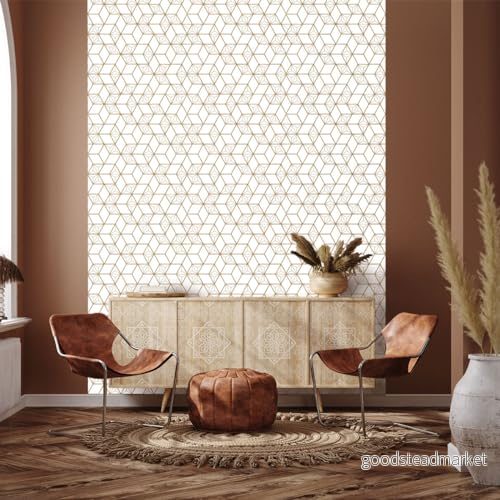 Ambiance Sticker Förlimmad non woven tapet jätte fresker skandinaviskt geometriskt mönster dekorativt lim H 300 x L 60 cm 5415231939589