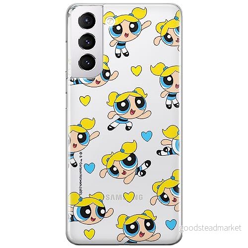 ERT GROUP mobiltelefonfodral för Samsung S21 originalt och officiellt licensierat The Powerpuff Girls mönster 008 anpassad till formen på mobiltelefonen, gedeeltelijk transparant 5905511958107