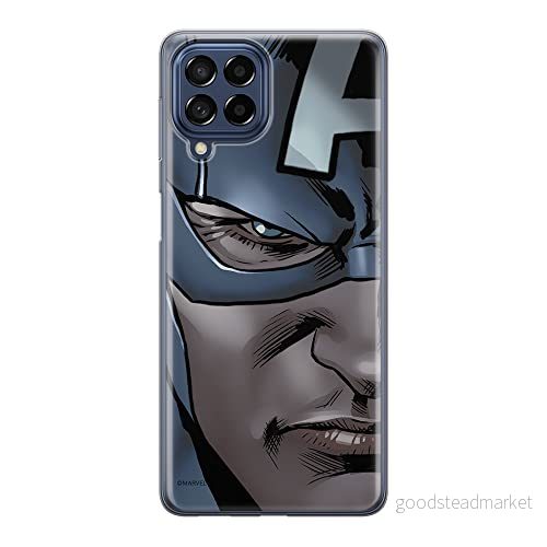 ERT GROUP mobiltelefonfodral för Samsung M53 5G originalt och officiellt licensierat Marvel mönster Captain America 020 optimalt anpassad till formen på mobiltelefonen, fodral tillverkad av TPU plast 5905511397326