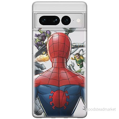 ERT GROUP mobiltelefonfodral för Google PIXEL 7 PRO originalt och officiellt licensierat Marvel mönster Spider Man 004 optimalt anpassad till formen på mobiltelefonen, gedeeltelijk transparant 5905795182045
