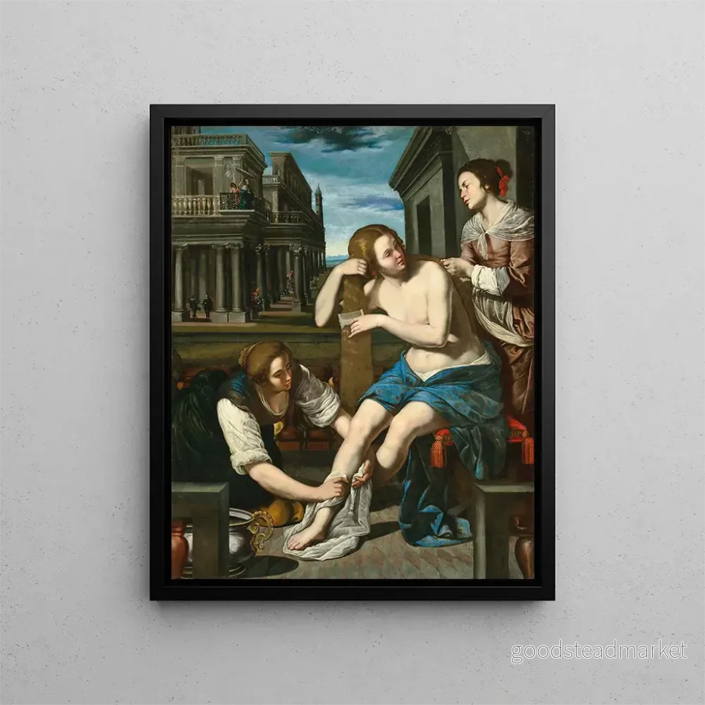 Målning Bethsabée i sitt bad - Artemisia Gentileschi | Konsttryck