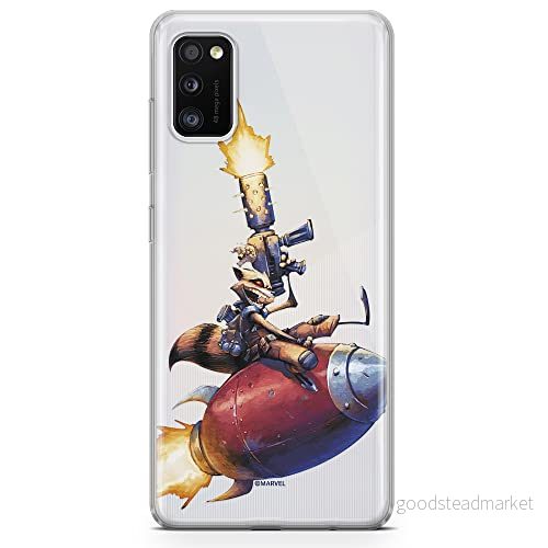 ERT GROUP mobiltelefonfodral för Samsung A41 originalt och officiellt licensierat Marvel mönster Rocket 007 optimalt anpassad till formen på mobiltelefonen, gedeeltelijk transparant 5903537492872