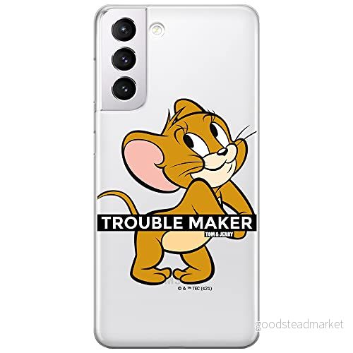 ERT GROUP mobiltelefonfodral för Samsung S21 PLUS originalt och officiellt licensierat Tom and Jerry mönster 012 optimalt anpassad till formen på mobiltelefonen, gedeeltelijk transparant 5904805272479
