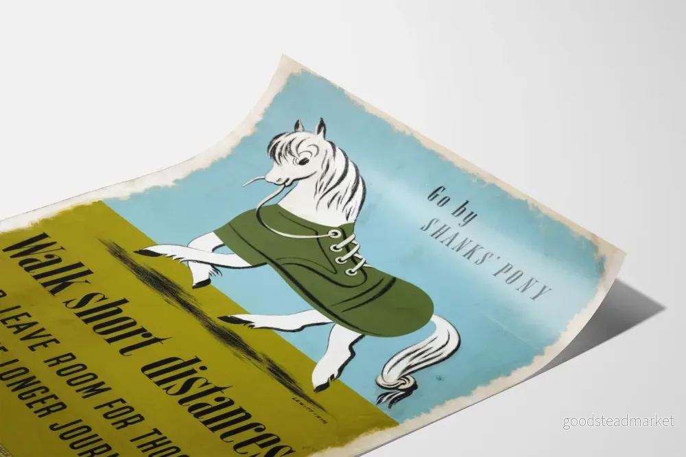 Vintageposter Go by Shanks' Pony väggdekoration - Bild 3