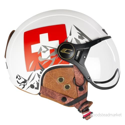 CGM EBI, Unisex Vuxen Skidhjälm, Vit Matt röd, S (55 56 cm) 8056893591783