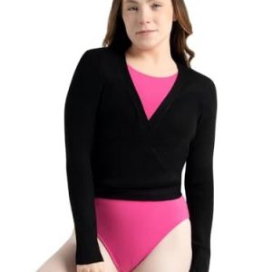 Capezio dam 11381W wrap tröja svart, XXS 886275345004