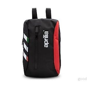 Aprilia E Scooter Bag&ryggsäck, framväska, sparkcykel, vattentät ryggsäck, dragkedja, 5L, universalkrok med kardborreband, Unisex, Svart röda inlägg, Taglia unica 8056711537672
