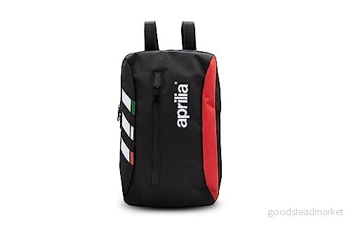 Aprilia E Scooter Bag&ryggsäck, framväska, sparkcykel, vattentät ryggsäck, dragkedja, 5L, universalkrok med kardborreband, Unisex, Svart röda inlägg, Taglia unica 8056711537672