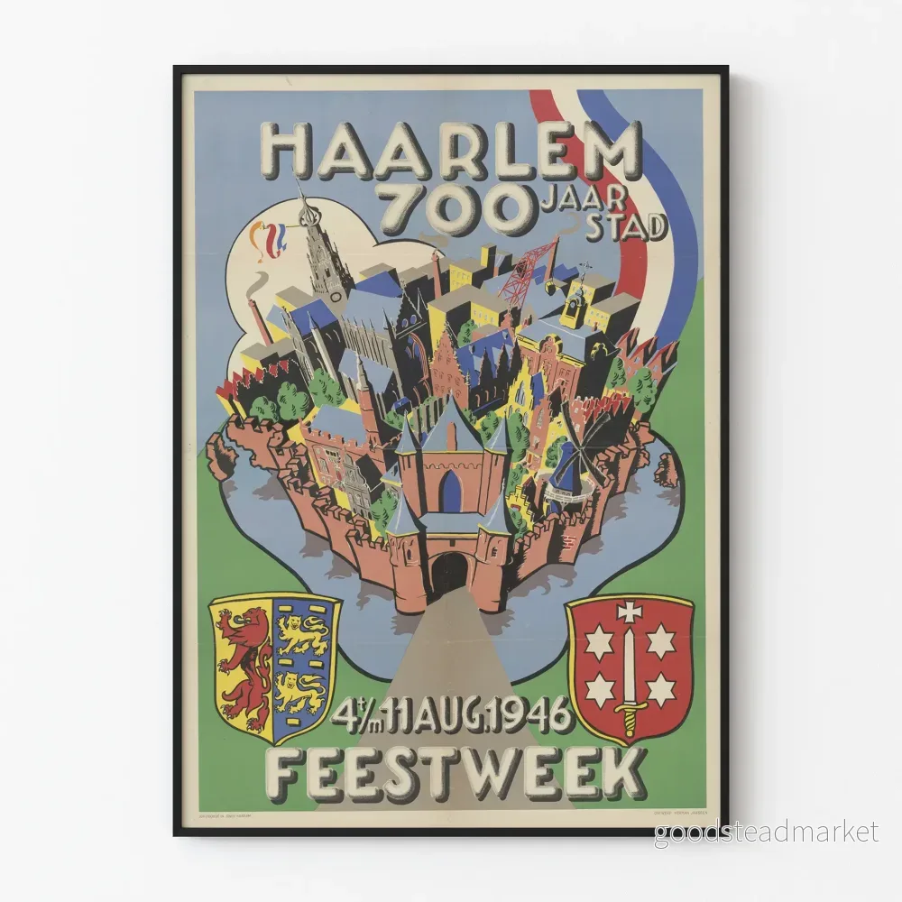 Vintageposter Haarlem 700-års Festvecka 1946