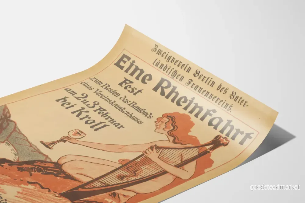 Tysk vintageposter - En kryssning på Rhen - Bild 3