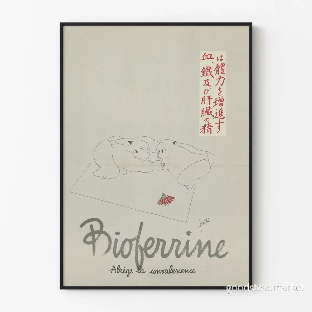 Vintageposter Bioferrine Japansk Sumo