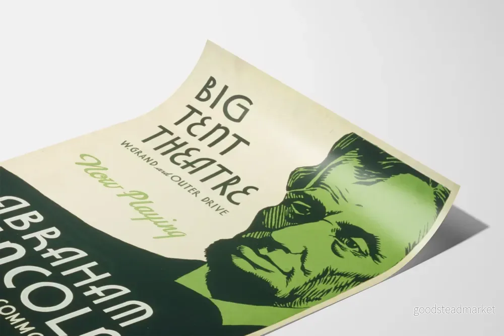 Vintageaffisch för teatern Big Tent - Abraham Lincoln - Bild 3