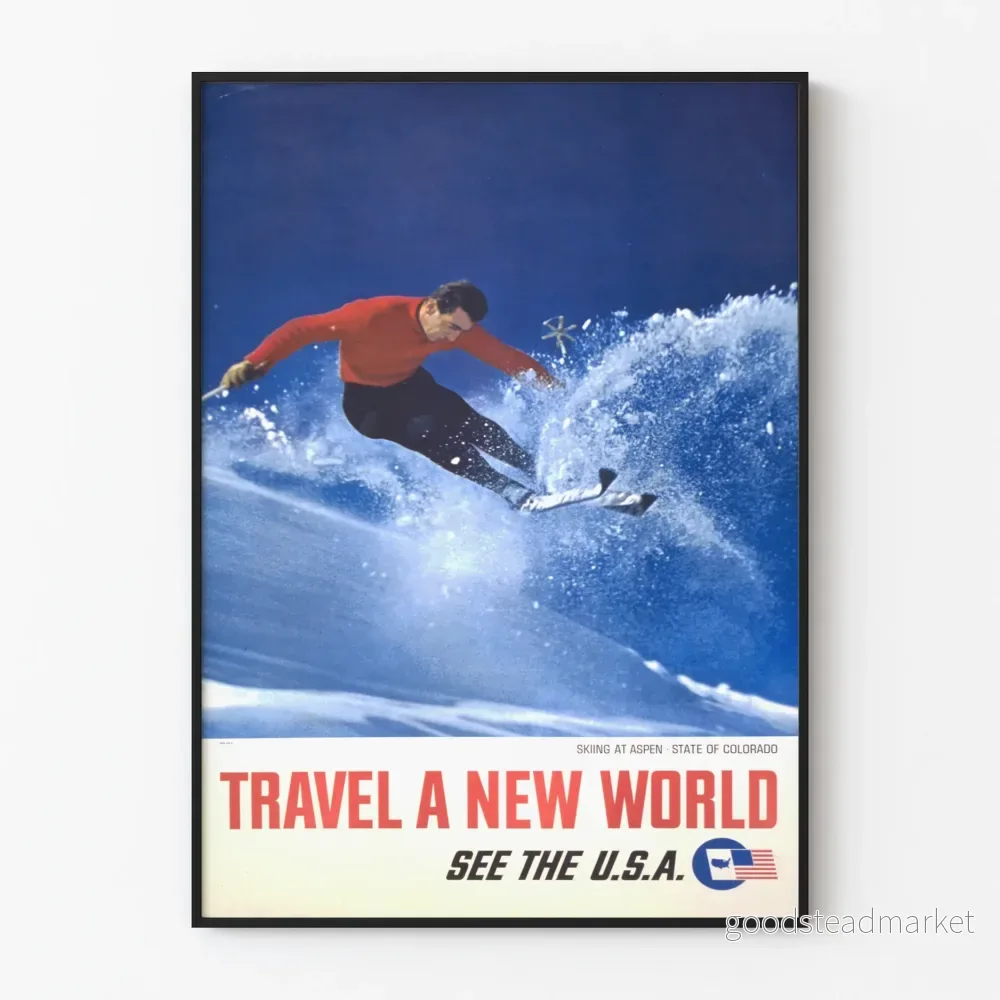 Vintage skidposter i Aspen, Colorado