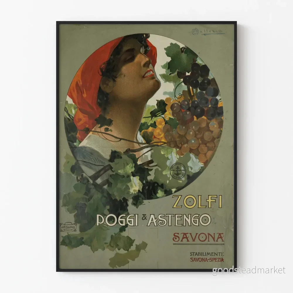Vintageposter Zolfi Poggi & Astengo Savona Väggdekoration Vintageposter Zolfi Poggi & Astengo Savona Väggdekoration