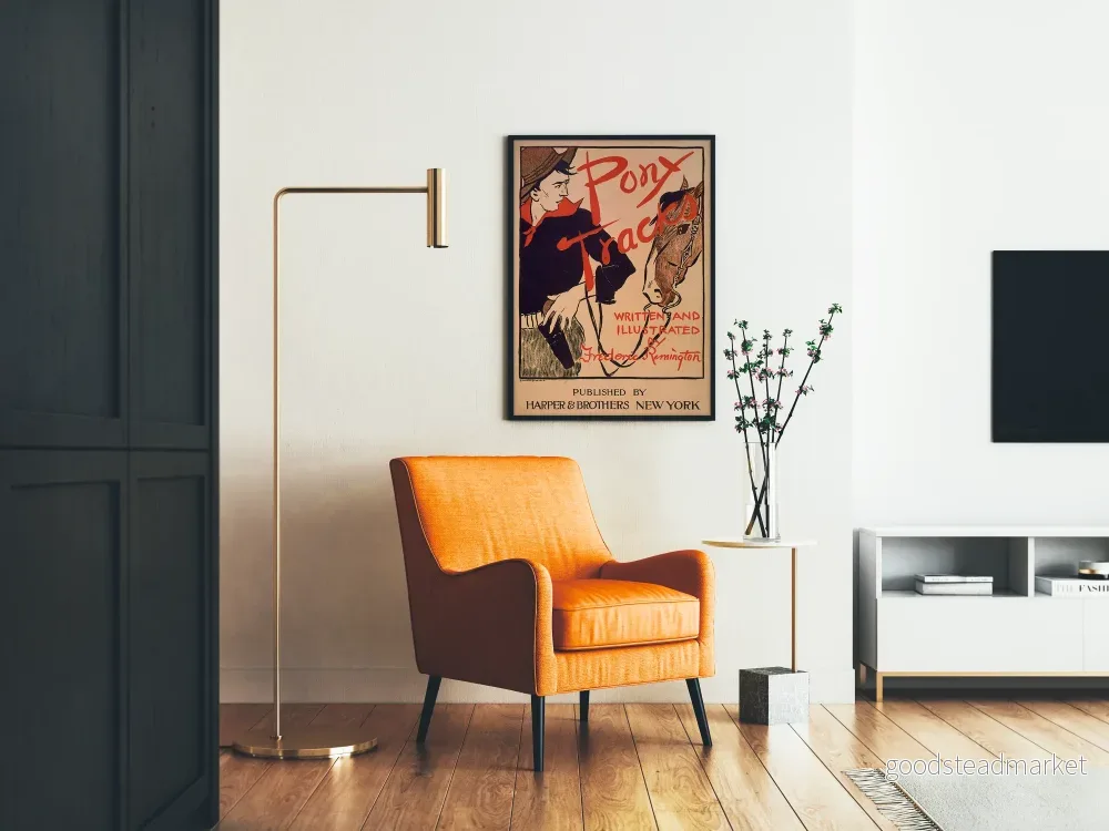 Vintageposter med ponnyspårillustration i västerländsk stil - Bild 2