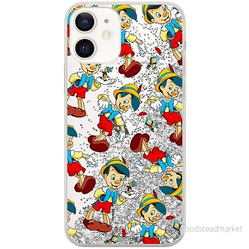 ERT GROUP mobiltelefonfodral för Apple Iphone 12 Mini originalt och officiellt licensierat Disney mönster Pinocchio 002 optimalt anpassad till formen på mobiltelefonen, med glitter overflow effekt 5905131812797