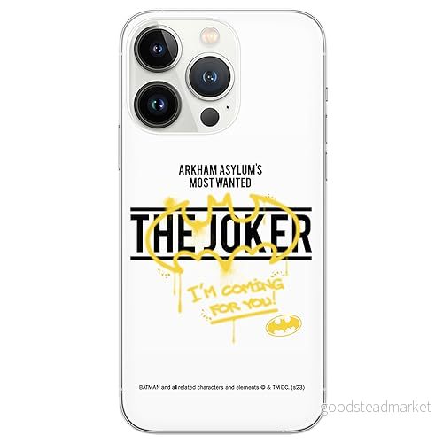ERT GROUP mobiltelefonfodral för Iphone 13 PRO MAX originalt och officiellt licensierat DC mönster Batman & Joker 006 optimalt anpassad till formen på mobiltelefonen, fodral tillverkad av TPU plast 5905795060374