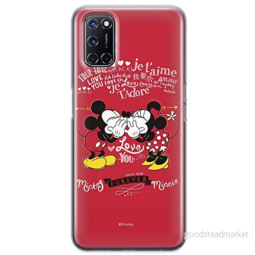 ERT GROUP mobiltelefonfodral för Oppo A92/ A72/ A52 originalt och officiellt licensierat Disney mönster Mickey & Minnie 005 anpassad till formen på mobiltelefonen, fodral tillverkad av TPU plast 5903040208946
