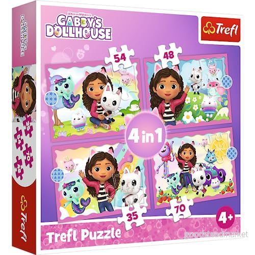 Trefl Gabby's Dollhouse Pussel 4 i 1 5900511346206