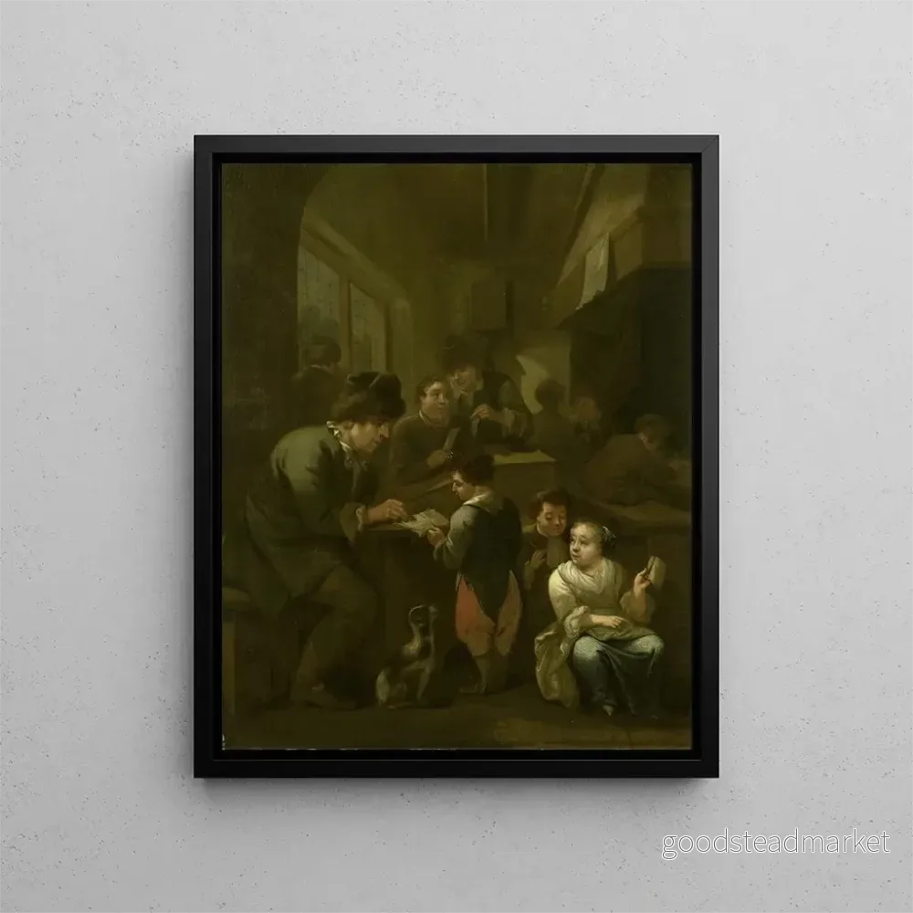 Målning Le maître d'école - Bernardus van Schijndel | Konsttryck