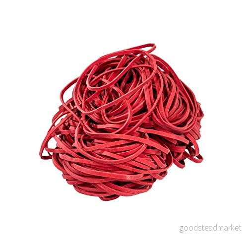 D.RECT gummiband gummiring band för hushåll, storlek: 1,3 x 4 mm 1/2 omkrets 160 mm, arbete, kontor återanvändbara, hållbara, stabila, 1 kg påse röd 5902308727601