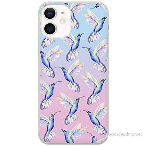 ERT GROUP mobiltelefonfodral för Apple Iphone 12 Mini originalt och officiellt licensierat Babaco mönster Hummingbird 002 Vit anpassad till formen på mobiltelefonen, fodral tillverkad av TPU plast 5903932011425