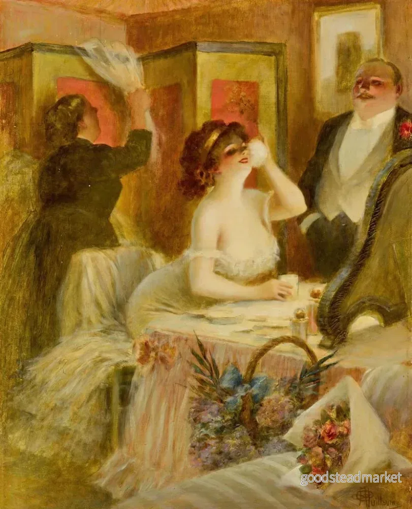 Målning Le Vestiaire - Albert Guillaume | Konsttryck - Bild 2