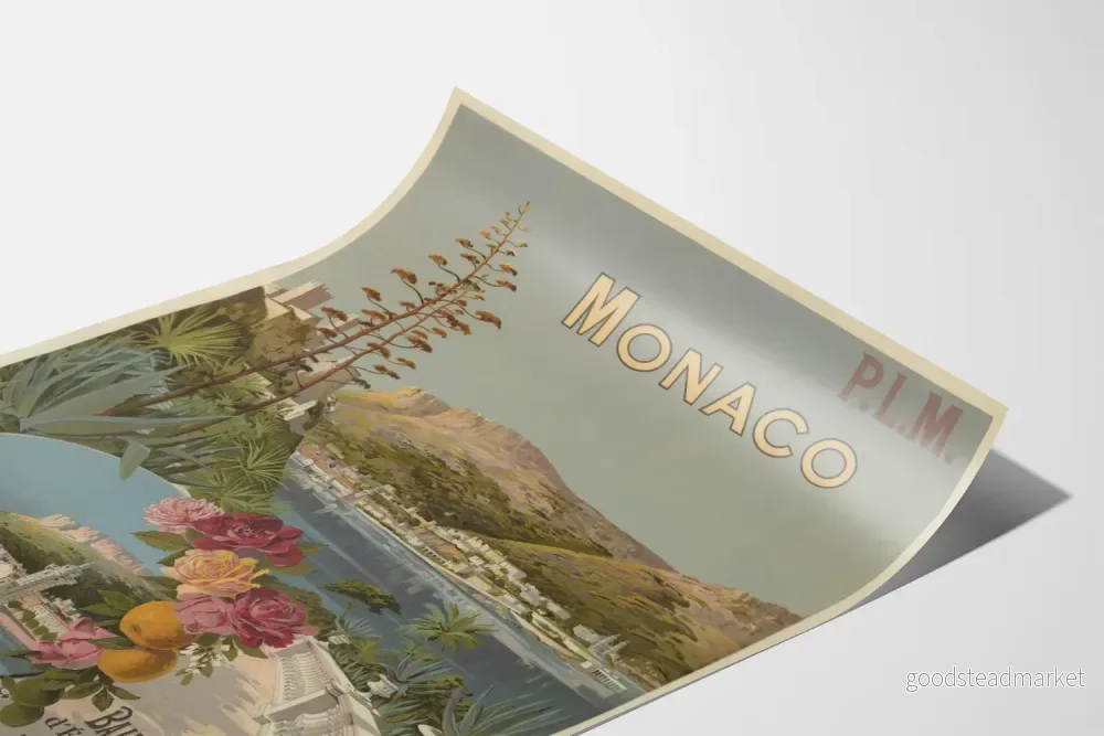 Vintage väggdekorposter Monaco Bains de Mer - Bild 3