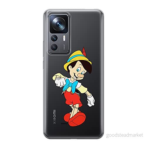 ERT GROUP mobiltelefonfodral för Xiaomi 12T/12T pro/K50 Ultra originalt och officiellt licensierat Disney mönster Pinocchio 001 anpassad till formen på mobiltelefonen, gedeeltelijk transparant 5905511585617