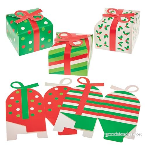 Baker Ross FX797 Presentförpackningar för julklappar 10 st, festtillbehör julkonst och hantverk 5063067007103
