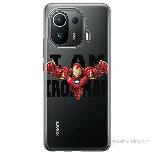 ERT GROUP mobiltelefonfodral för Xiaomi MI 11 PRO originalt och officiellt licensierat Marvel mönster Iron Man 028 optimalt anpassad till formen på mobiltelefonen, gedeeltelijk transparant 5904805141744