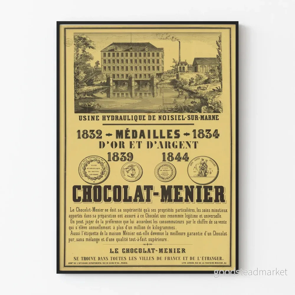 Poster av Hydraulfabriken i Noisiel vid Marne, Menier-chokladen