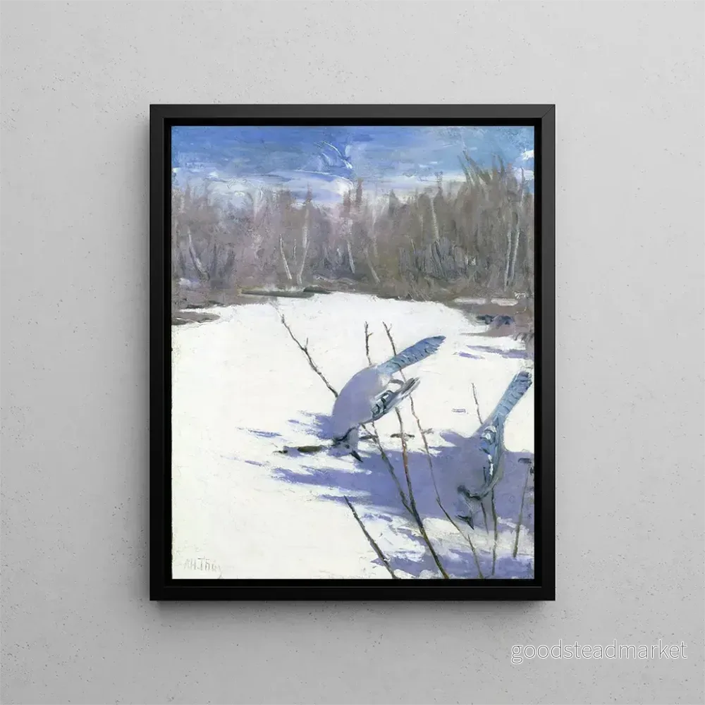 Målning Les geais bleus en hiver étudient pour un livre dissimulant la coloration du règne animal - Abbott Handerson Thayer | Konsttryck