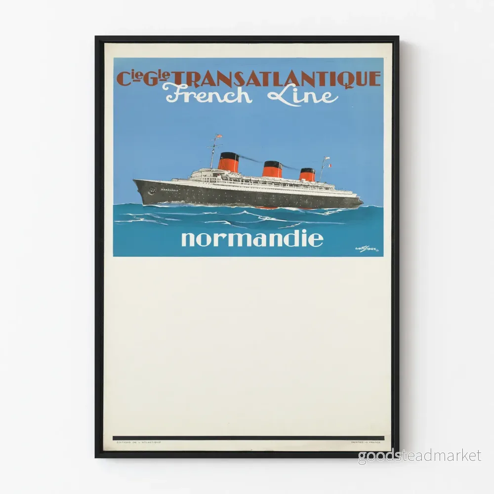Vintageposter Transatlantique French Line Normandie Vintageposter Transatlantique French Line Normandie