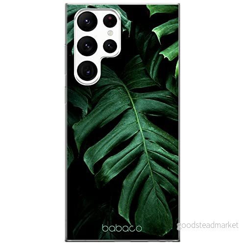 ERT GROUP mobiltelefonfodral för Samsung S22 ULTRA originalt och officiellt licensierat Babaco mönster Plants 003 Vit optimalt anpassad till formen på mobiltelefonen, fodral tillverkad av TPU plast 5904805281587