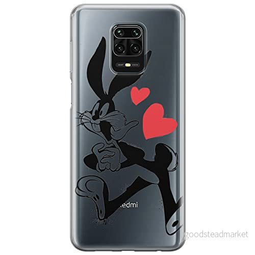 ERT GROUP mobiltelefonfodral för Xiaomi REDMI NOTE 9 PRO/ 9S originalt och officiellt licensierat Looney Tunes mönster Bugs 002 anpassad till formen på mobiltelefonen, gedeeltelijk transparant 5903040323052