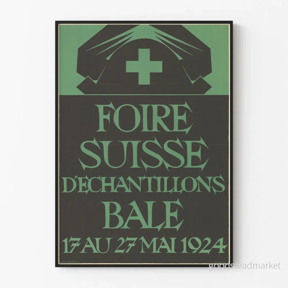 Gammal poster från Schweiziska provutställningen i Basel 1924 Gammal poster från Schweiziska provutställningen i Basel 1924