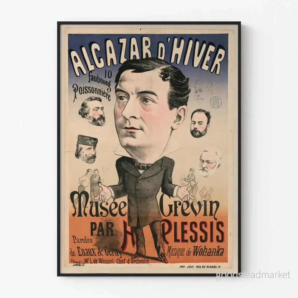 Vintageposter av Alcazar d'Hiver av H. Plessis - Retro väggdekoration