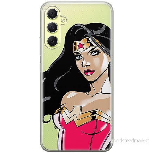 ERT GROUP mobiltelefonfodral för Samsung A34 5G originalt och officiellt licensierat DC mönster Wonder Woman 004 optimalt anpassad till formen på mobiltelefonen, gedeeltelijk transparant 5905511788971