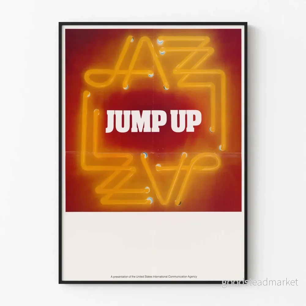 Väggposter Jazz Jump Up Neon Vintage